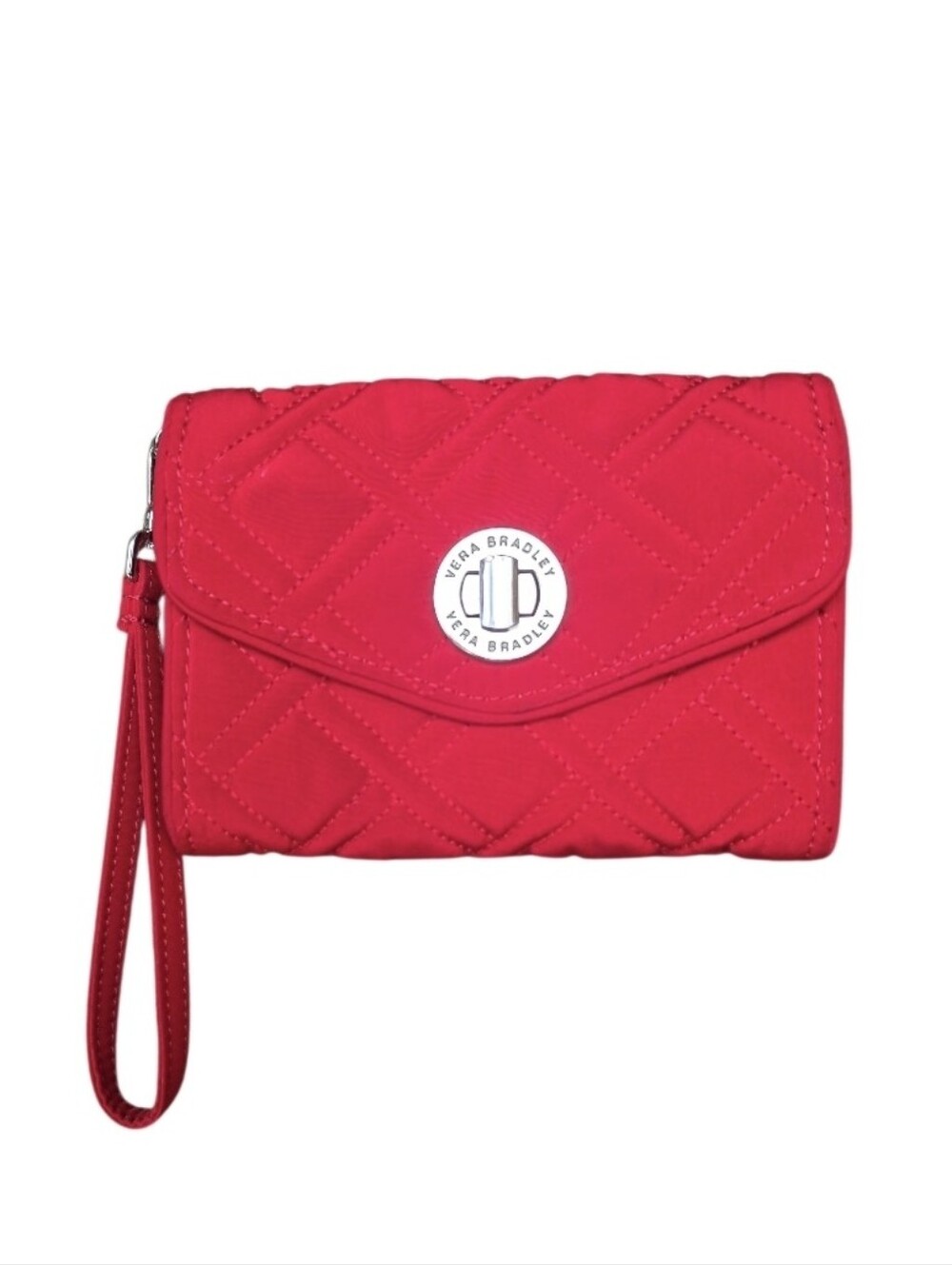 Vera Bradley Quilted Red Turnlock Wristlet Wallet